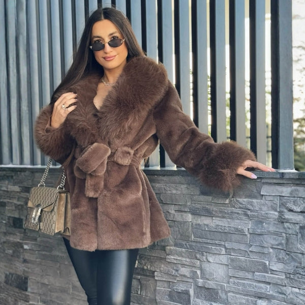 The Jessa Faux Fur Wrap Coat
