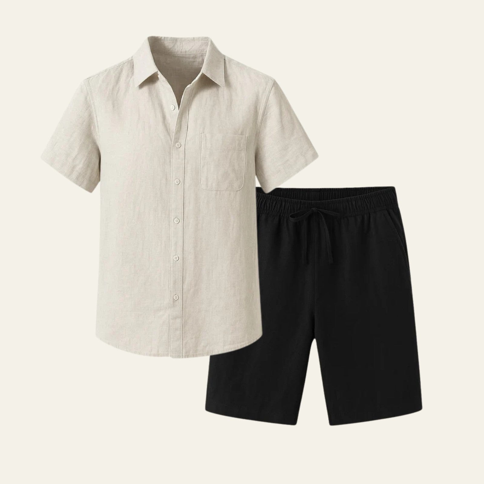 The Riviera Linen Set Black