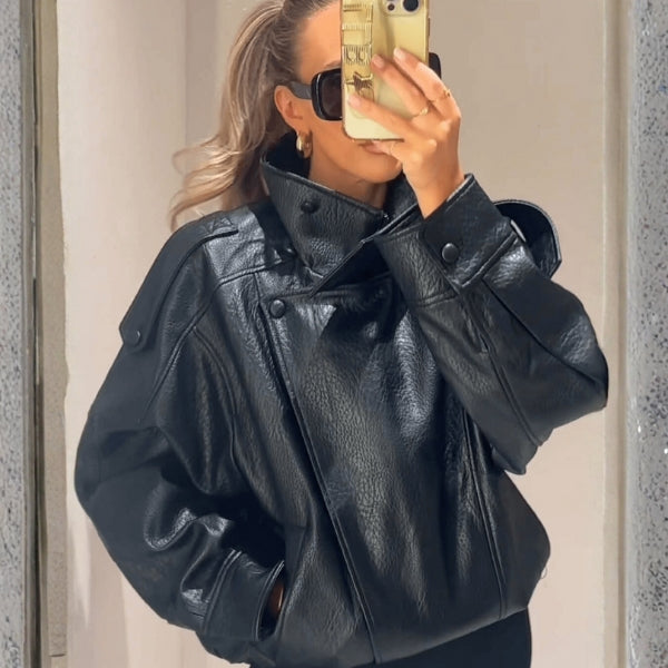 The Lucille Asymmetrical Leather Jacket