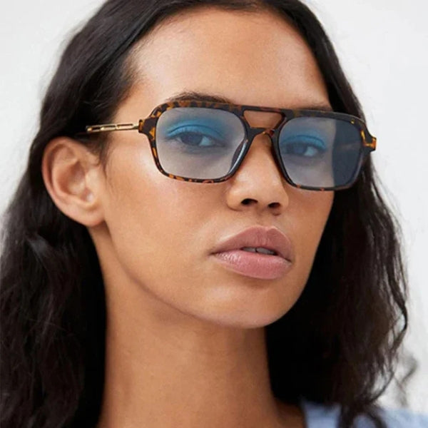 The Capri Double-Bridge Square Sunglasses