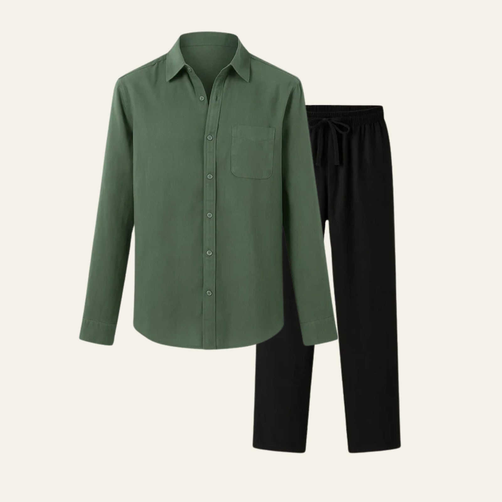 The Atlas Linen Set Black