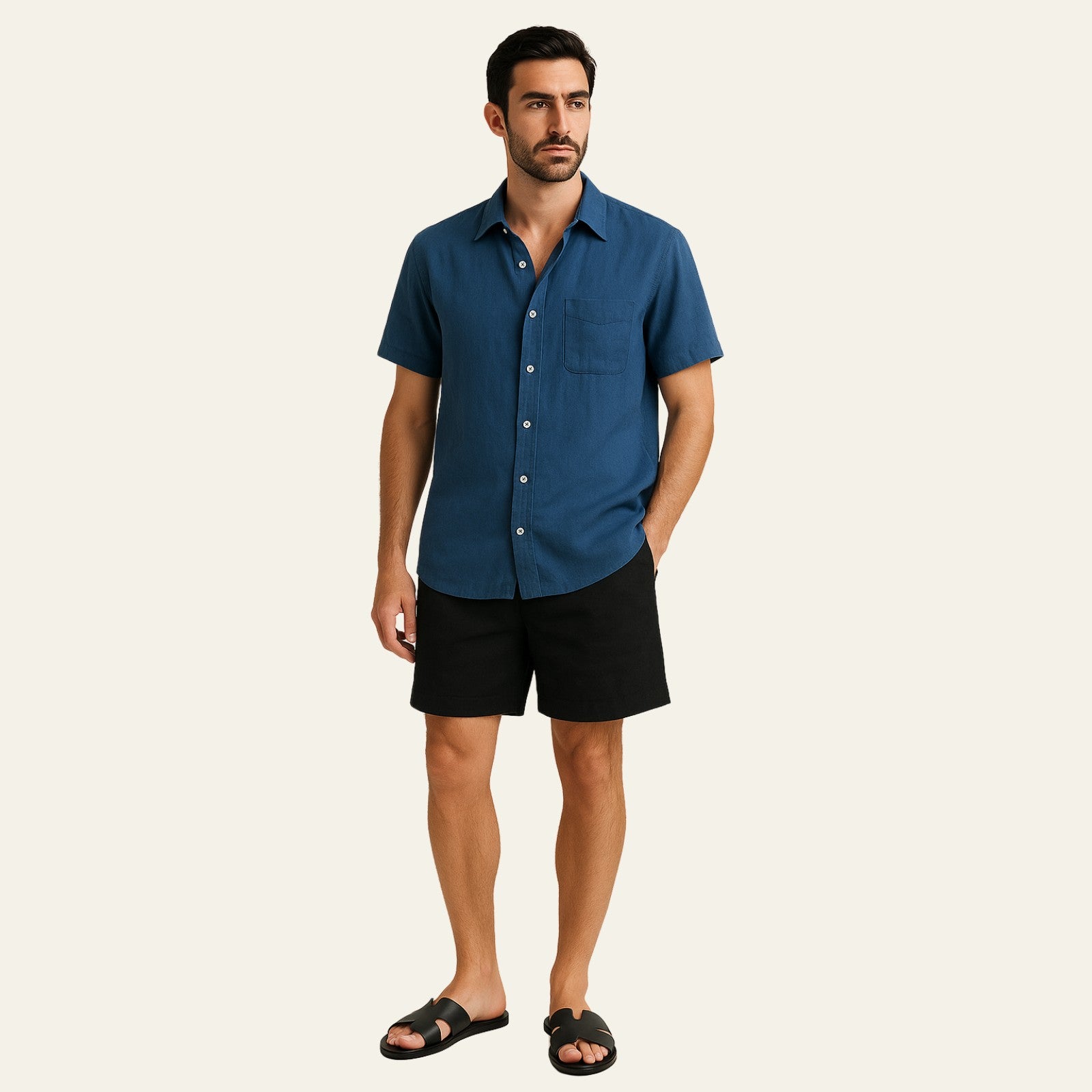 The Riviera Linen Set Black
