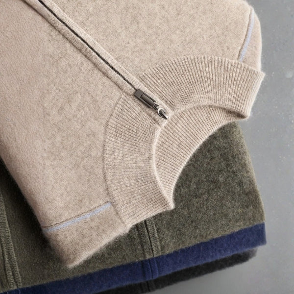 The Valais Cashmere Zip Knit