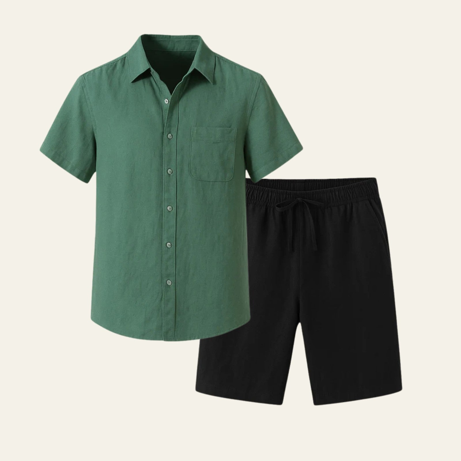 The Riviera Linen Set Black