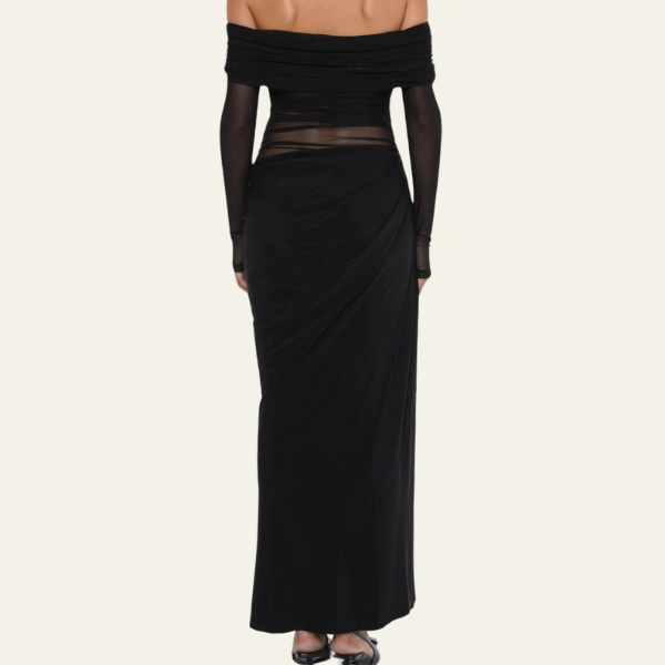 The Geneva Draped Evening Maxi Dress