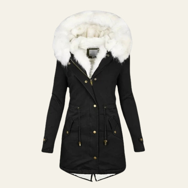 The Aspen Belted Faux-Fur Hooded Parka
