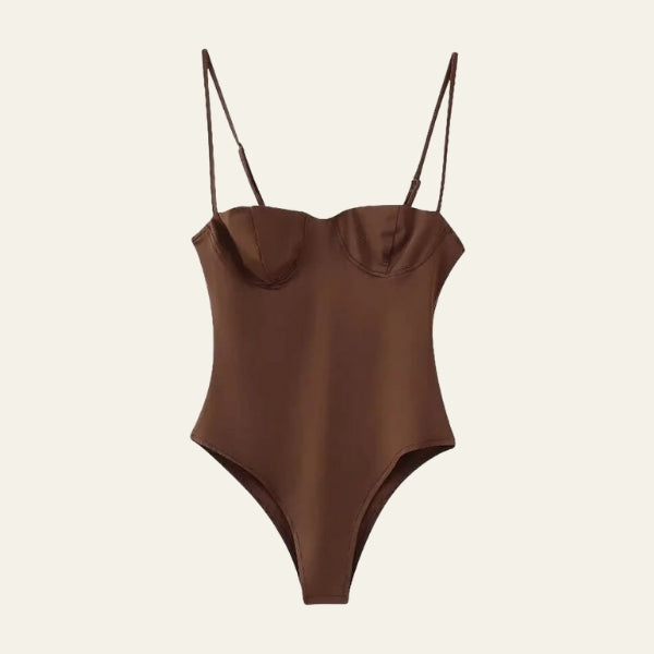 The Milano Satin Corset-Style Bodysuit