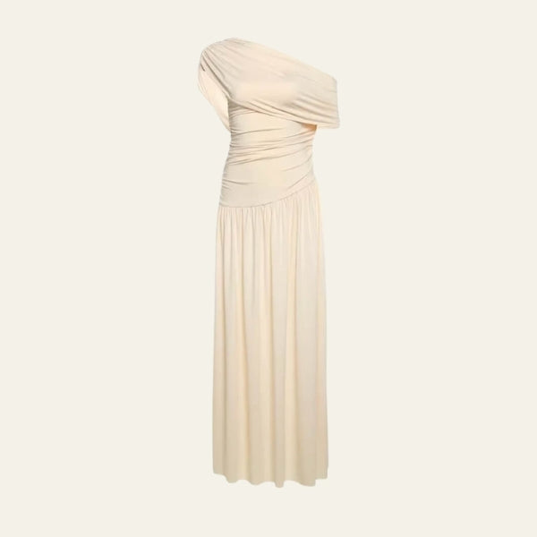 The Athena One-Shoulder Draped Maxi Dress