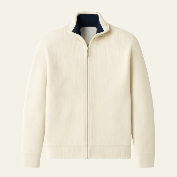 The Monaco Ribbed Zip Cardigan
