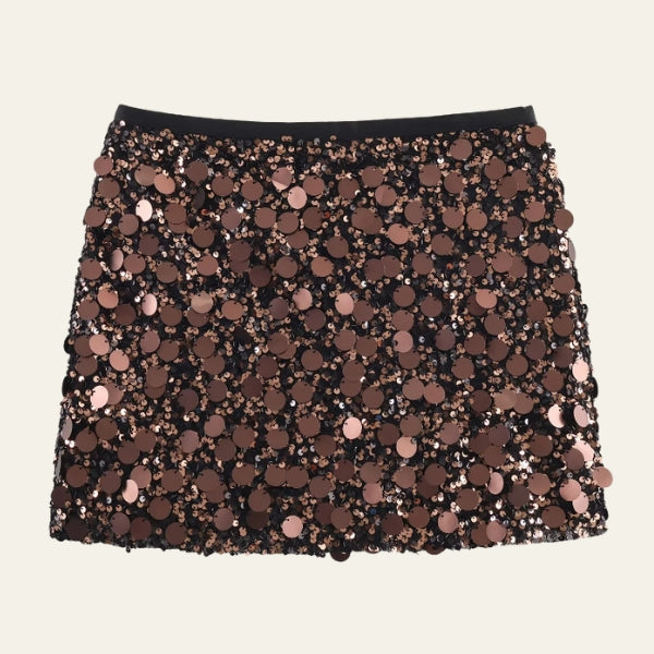 The Riviera Disc-Sequin Mini Skirt