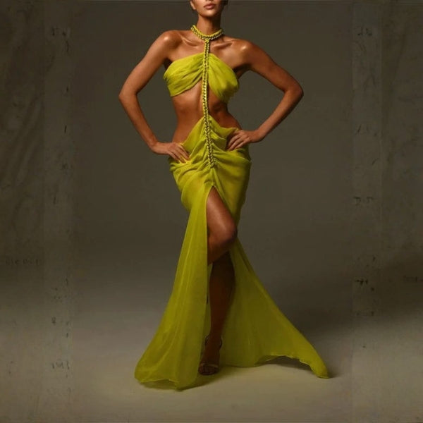 The Callista Draped Cutout Maxi Dress