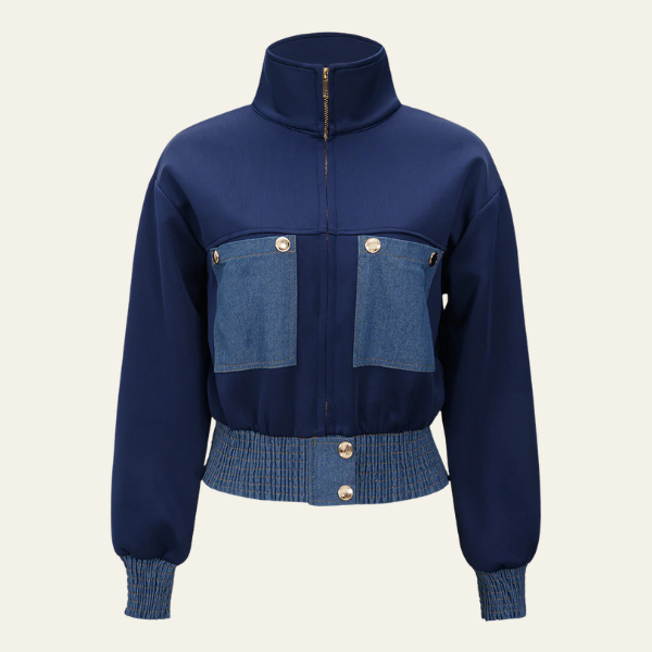 The Marseille Contrast-Denim Zip Jacket
