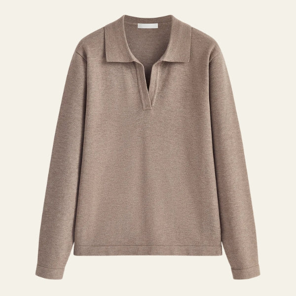 The Siena Soft-Knit Collared Top