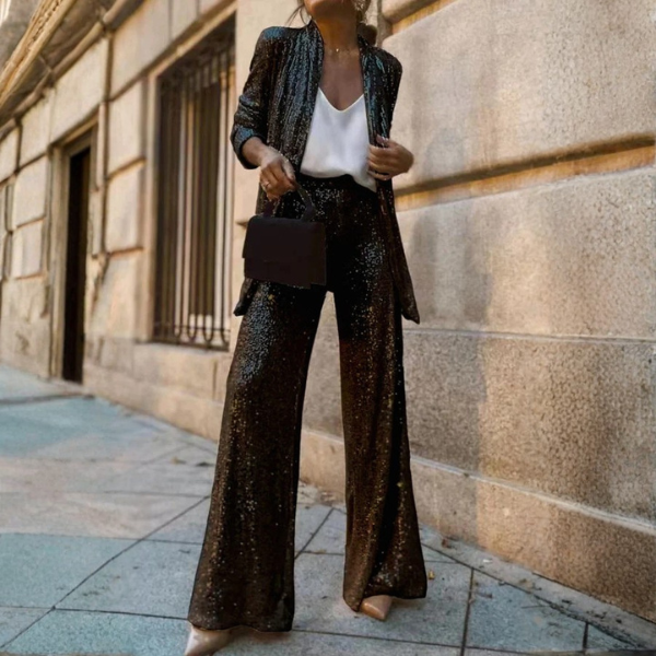 The Lumina Sequin Tailored Suit Set