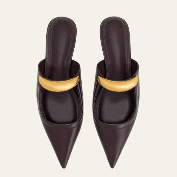 The Roma Metallic-Accent Pointed Mules