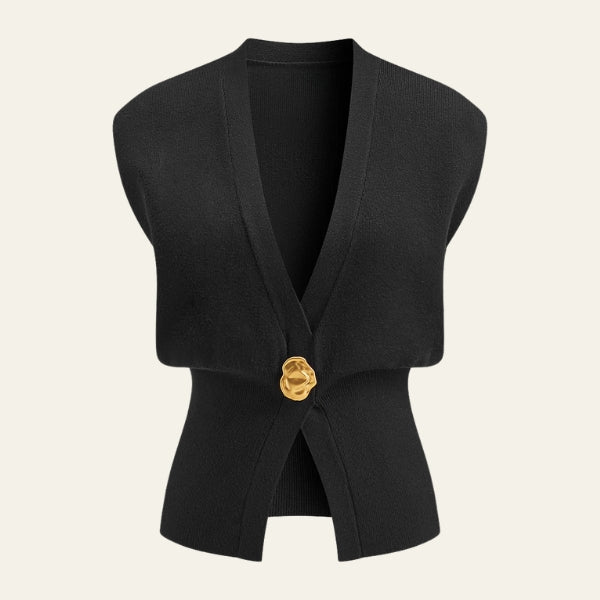 The Riviera Sculpted Button Knit Vest