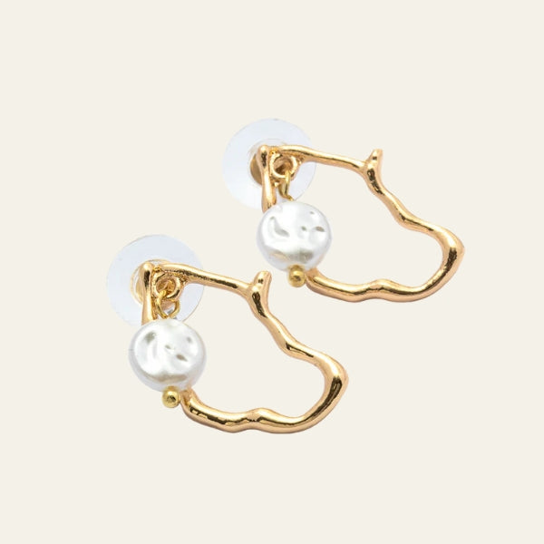 The Capri Pearl-Charm Hoop Earrings