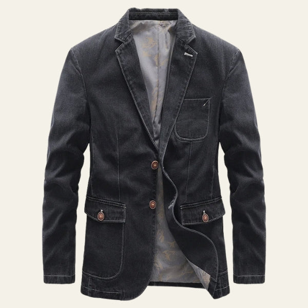 The Hudson Washed Denim Blazer