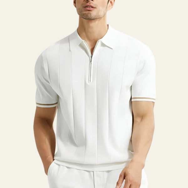 The Riviera Zip-Front Ribbed Polo