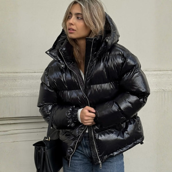 The Soho Gloss-Finish Hooded Puffer Jacket