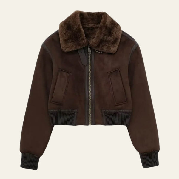 The Aspen Faux-Shearling Collar Bomber Jacket