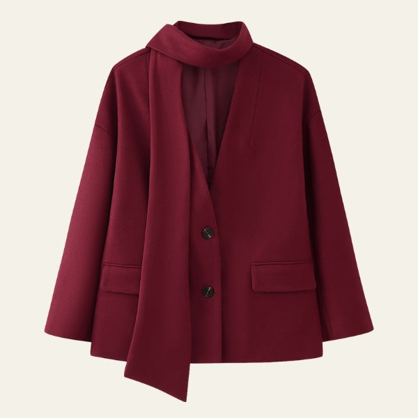 The Florence Scarf-Detail Short Coat