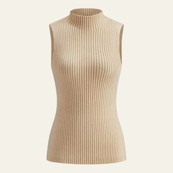 The Capri Ribbed Sleeveless Turtleneck