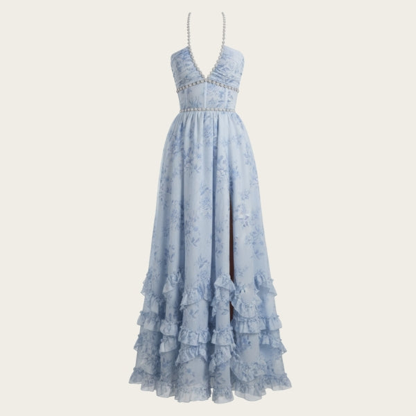 The Amalfi Blue Tapestry Maxi Dress