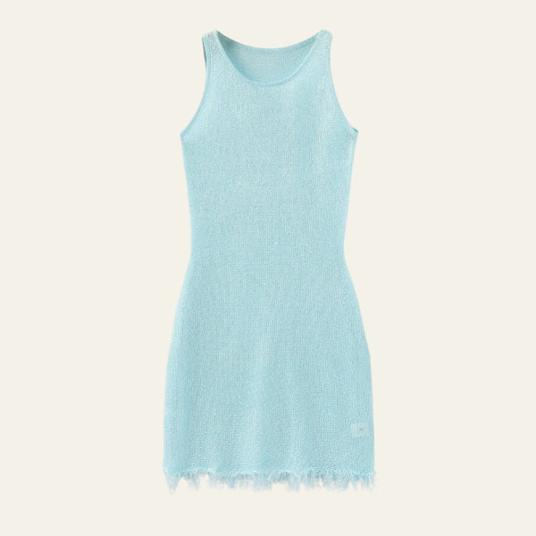 The Mykonos Fringe-Hem Knit Mini Dress