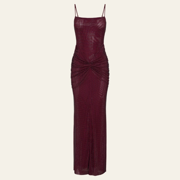 The Palermo Ruched-Sequin Maxi Dress