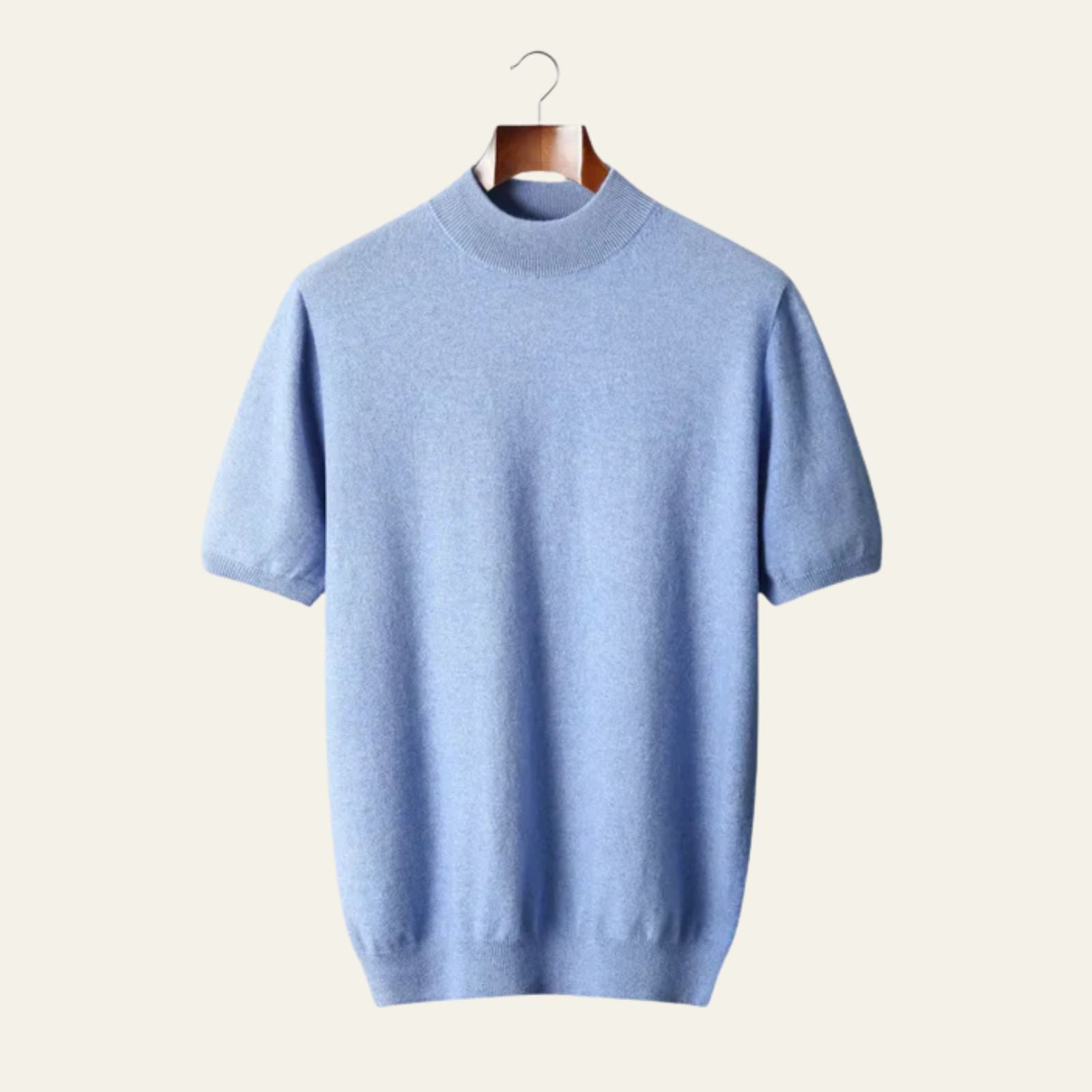 The Vienna Cashmere Mock Neck T-Shirt
