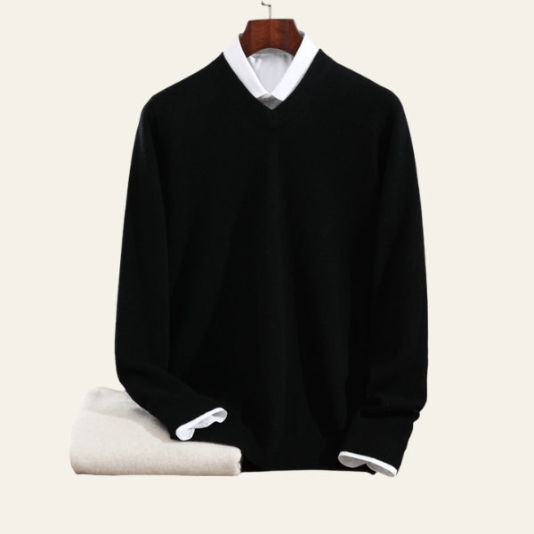 The Montreux Merino Wool  V-Neck Knit