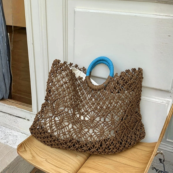 The Tulum Macramé Ring-Handle Tote