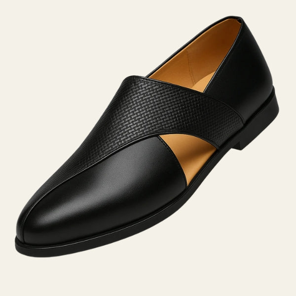 The Riviera Textured Cross-Strap Loafers