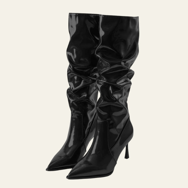 The Verona Gloss Slouch Knee Boots