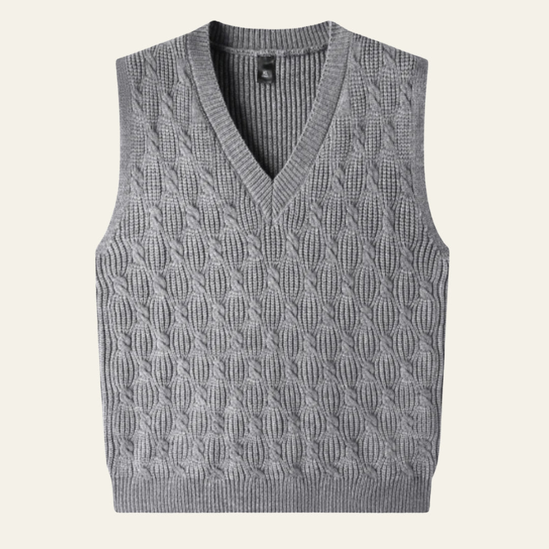 The Aspen Cable-Knit V-Neck Sweater Vest