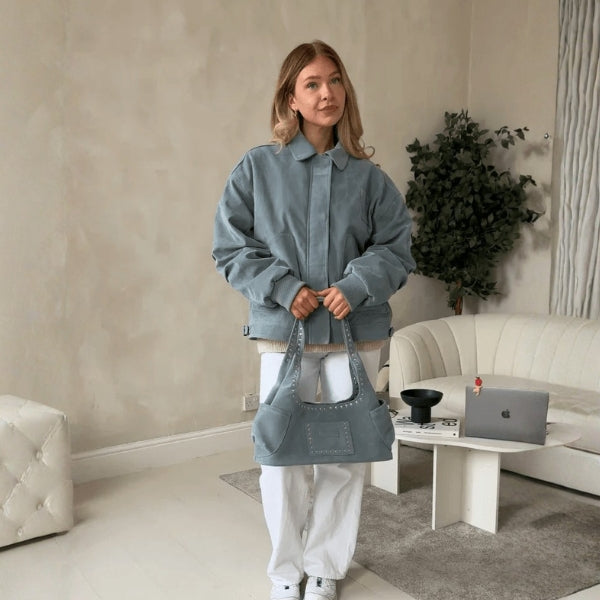 The Capri Ribbed-Cuff Bomber Jacket