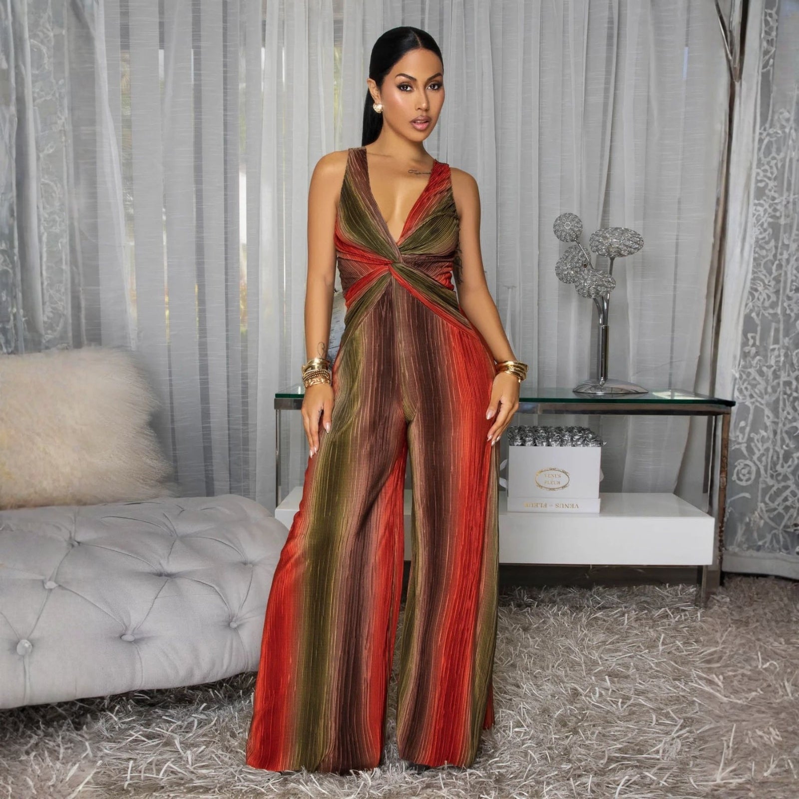 The Maya Halter-Neck Printed Jumpsuit