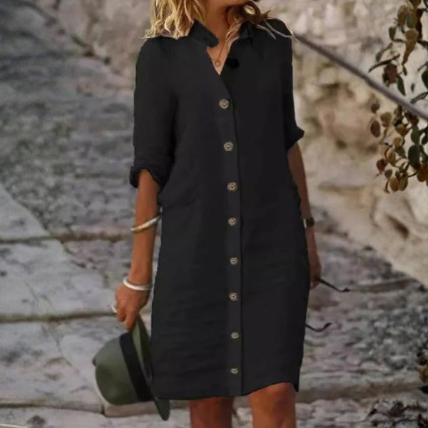 The Amalfi Button-Front Shirt Dress