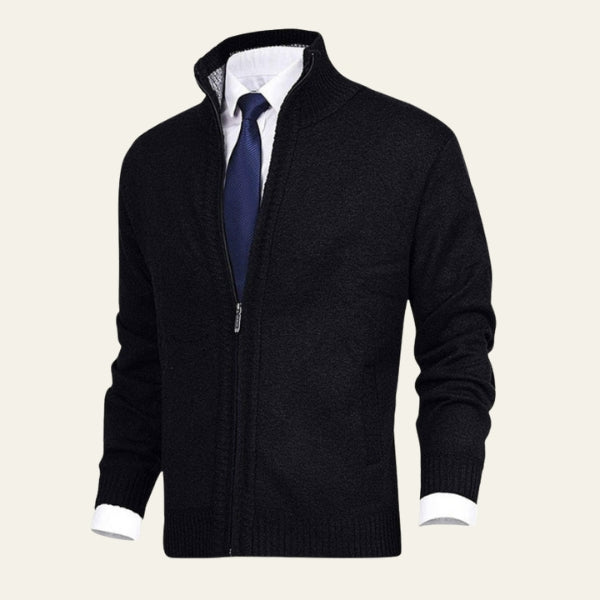 The Verona Zip-Front Knit Cardigan