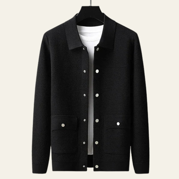 The Hudson Ribbed Snap-Front Cardigan