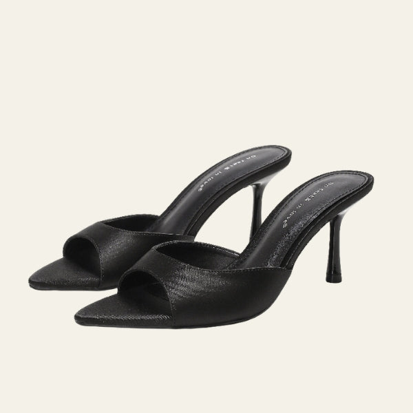 The Riviera Minimalist Stiletto Mule Heels