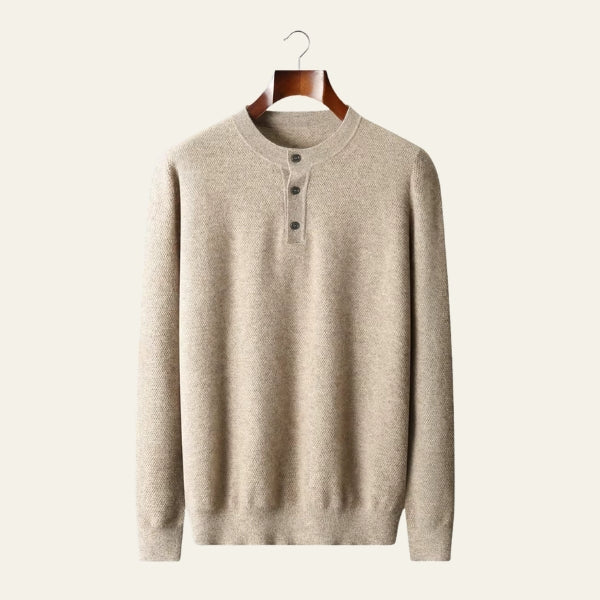 The Aspen Cashmere Henley Sweater