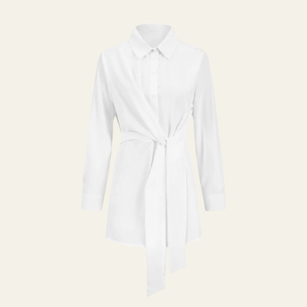 The Capri Waist-Tie Longline Shirt Top