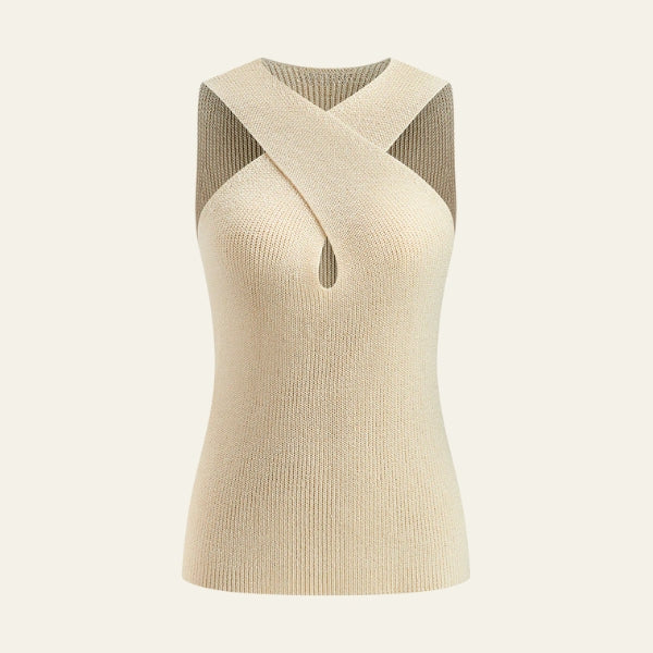 The Santorini Cross-Neck Knit Top