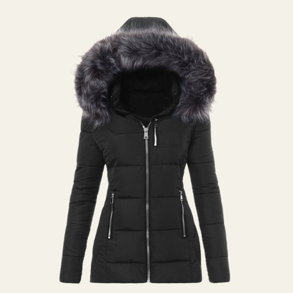 The Aspen Fitted Faux-Fur Hood Puffer Jacket