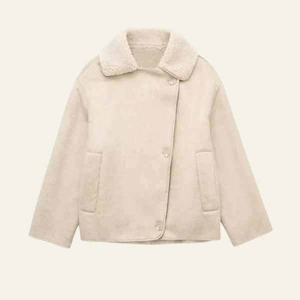 The Arianne Sherpa-Lined Faux Leather Jacket