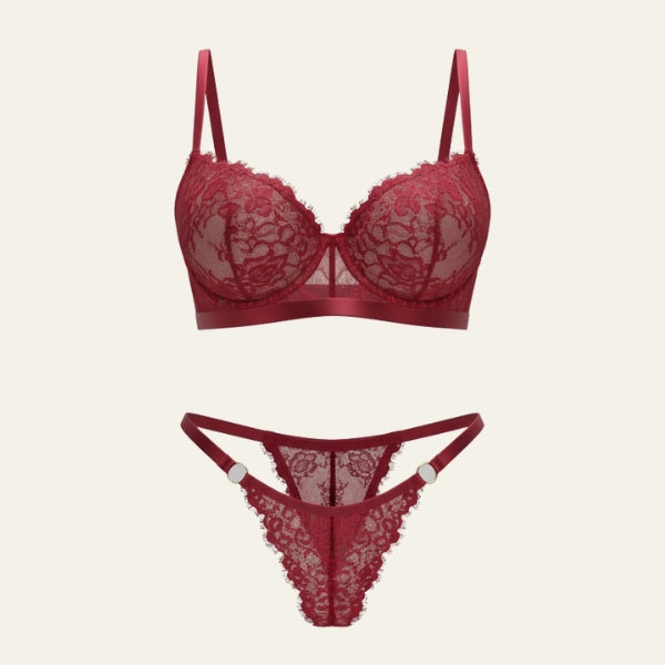 The Milan Rouge Lace Lingerie Set