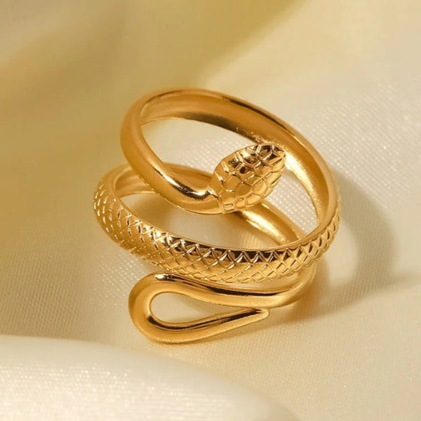 The Athens Textured Snake Wrap Ring