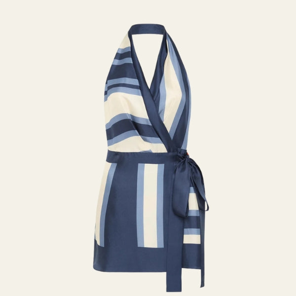 The Capri Stripe Halter Dress